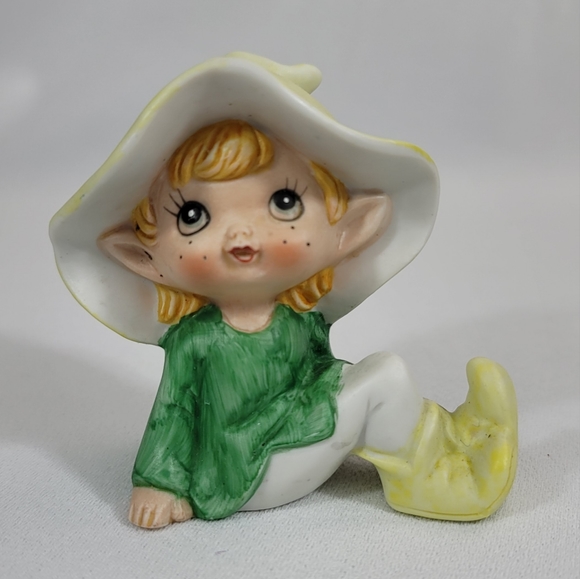 (2) Vtg Pixie Elves Porcelain Shelf Sitter Figures - Picture 2 of 11